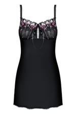 Сорочка Floweria с цветочной вышивкой на лифе (Размер: XXL) (Цвет: черный)