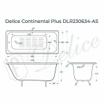 Ванна чугунная Delice Continental PLUS Elite DLR230634-AS 170х70 белая
