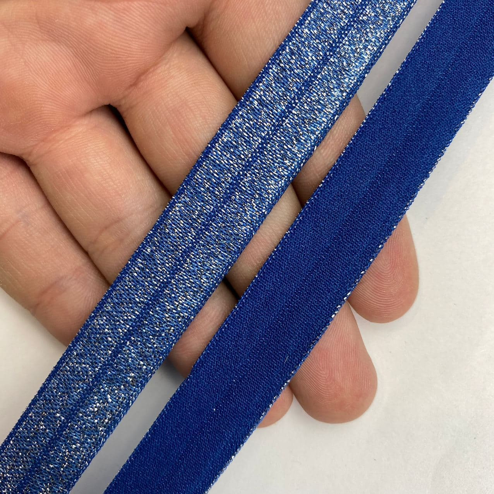 Бейка блестящая синяя 15 мм