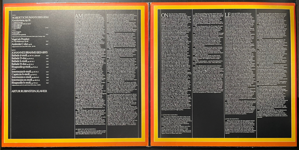 Рубинштейн - Шуман / Брамс 2LP (Германия)