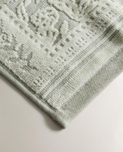 Zara Home - Набор жаккардовых велюровых полотенец для рук (3 шт.), зеленый, 30х30 см