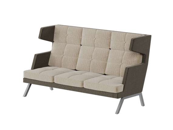 Алдо Диван трёхместный высокий с декором из пуговиц ALDB-03 Сан 03/Сан 06/Металл Серый 2010*960*1180