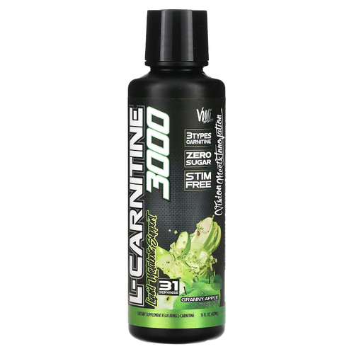 VMI Sports, L-карнитин 3000, яблоко, 473 мл (16 жидк. унц.)