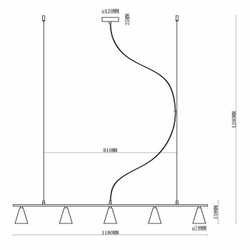 Подвесной светильник MyFar Milla MR1000-5P, 5 плафонов