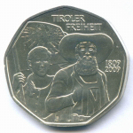 5 евро 2009 год. Австрия. 200 лет Тирольскому восстанию. Серебро UNC