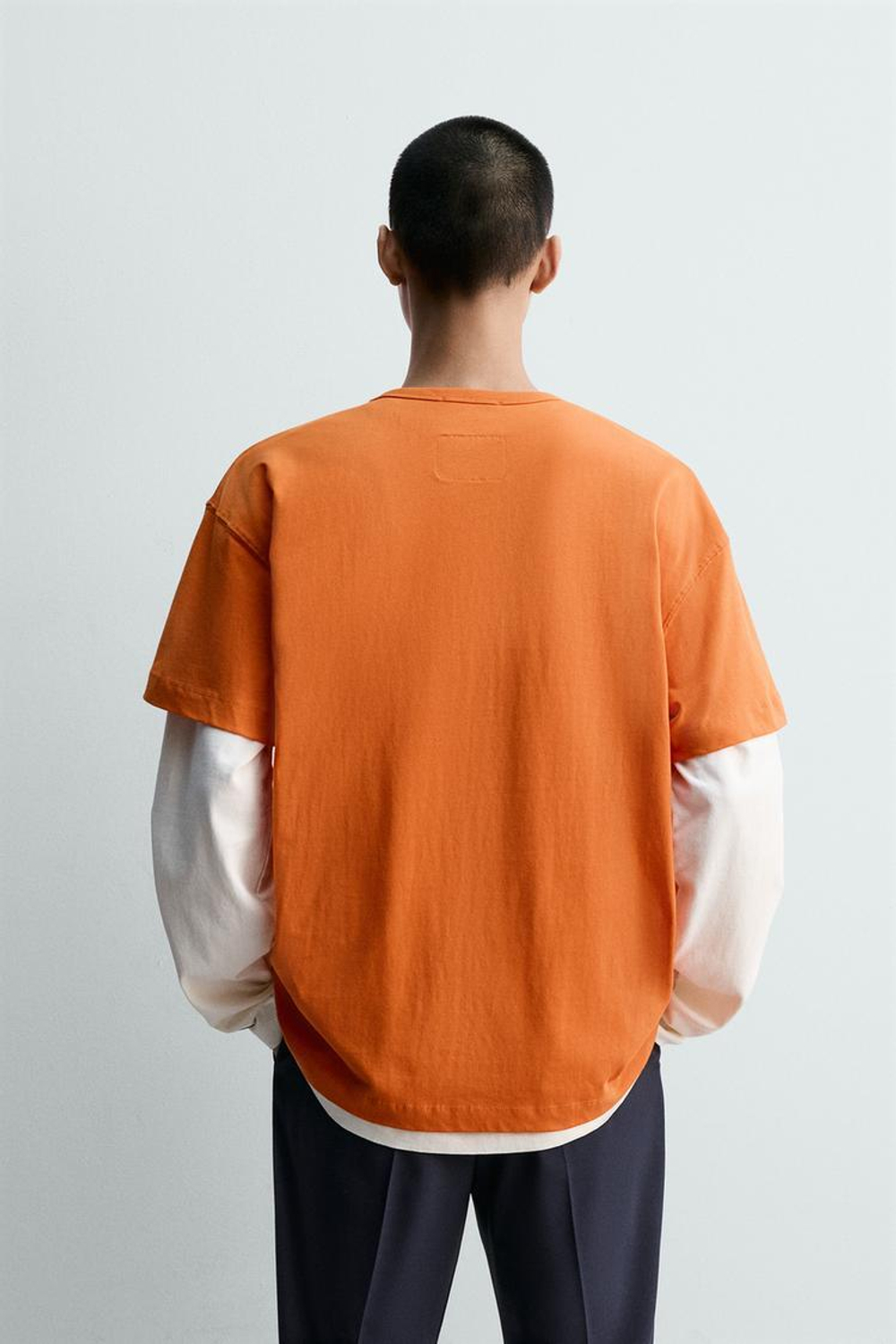 ZARA Х HARRY LAMBERT ФУТБОЛКА С ТЕКСТОВЫМ ПРИНТОМ, ОРАНЖЕВЫЙ