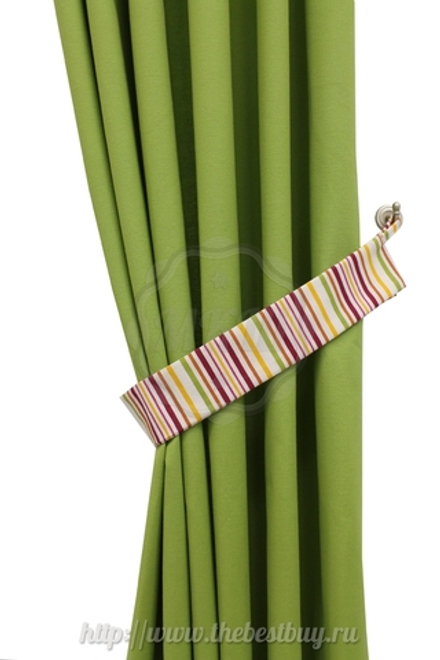 Шторы для кухни: Бертина (арт. S102-3)  - (145х180)х2 см.  - зеленый