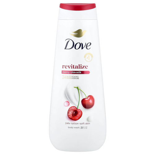 Dove, восстанавливающий гель для душа, вишня и молоко из чиа, 20 жидк. унций
