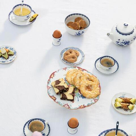 Набор чашек с блюдцами &K Amsterdam Delftware, 2 шт., 250 мл, костяной фарфор, синий