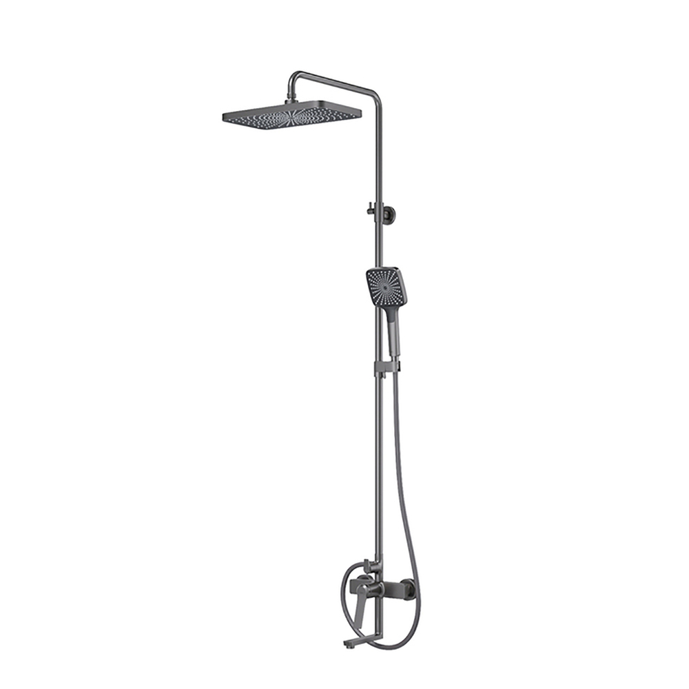 Душевая система 35к IDDIS PARGM3Fi06 "Parker" лейка "Тропический душ" ГРАФИТ матовый