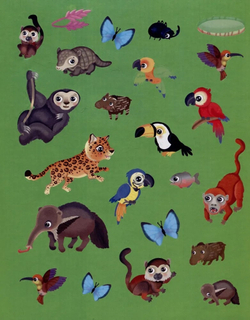 Книжка с наклейками формат А4. Приключения в разноцветных джунглях. 50 наклеек, изд.: Айрис, авт.: Барсотти Э., серия.: Книжки с наклейками