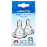 Dr. Brown's, Natural Flow®, соска против колик, для детей от 0 месяцев, медленный поток, 2 шт.