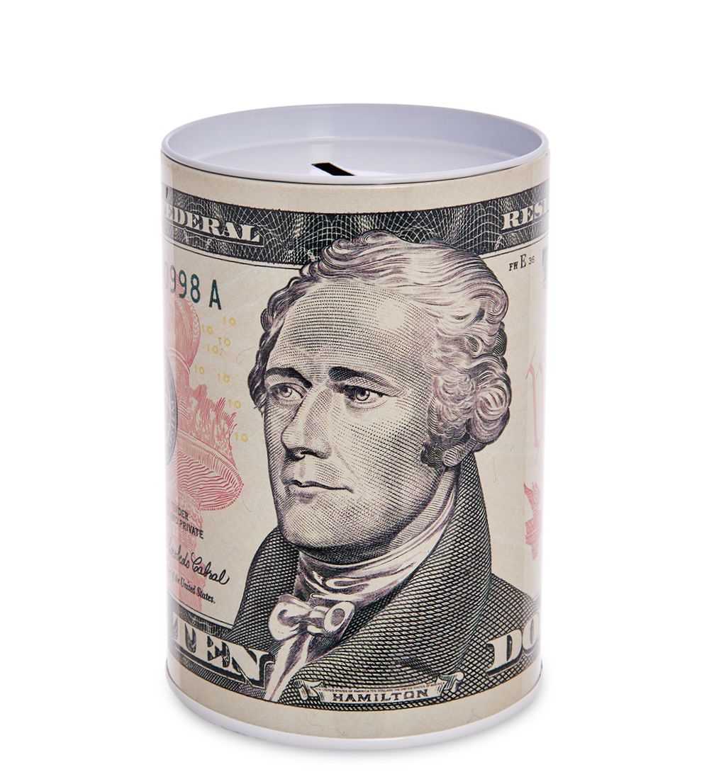 BX-221/4 Металлическая копилка «10 Долларов» 13,5см