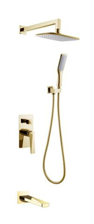 Смеситель для ванны с душем встраиваемый Boheme Venturo 384-2 золото глянцевая