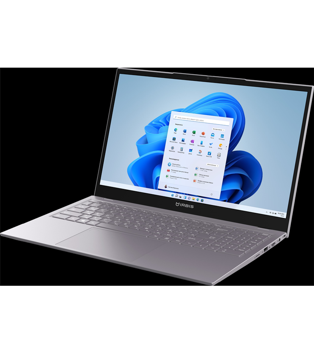 IRBIS 15N 15.6" FHD (1920x1080) IPS AG,Core i3-1115G4,8Gb DDR4-3200(1),256Gb SSD,Wi-Fi 6+BT 5,5300mAh,Metal Case,Kbd Backlit,1.77kg,Grey,3y warranty,Win11Pro