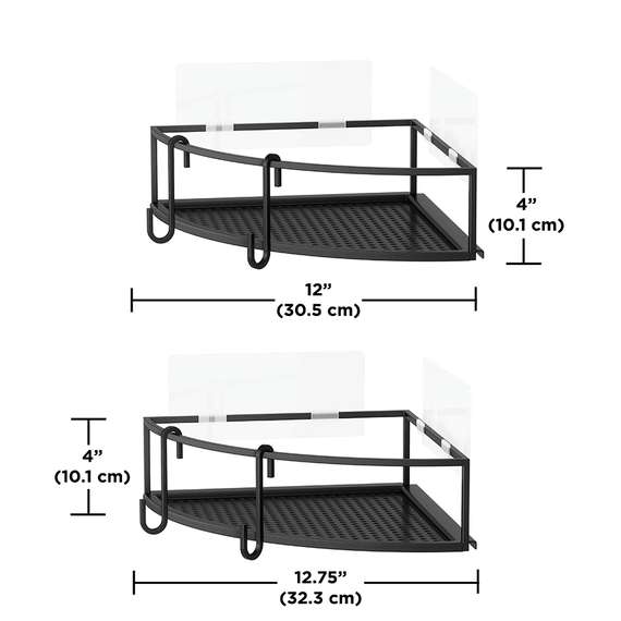 Набор из 2-х угловых полок для ванной cubiko, черные