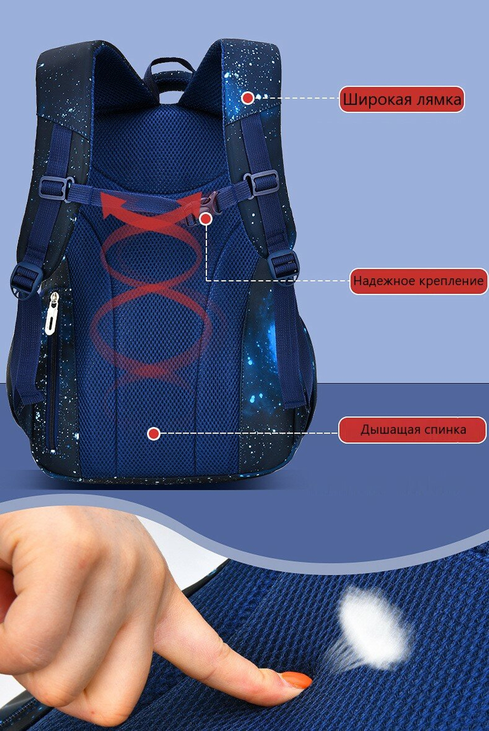 Рюкзак школьный для мальчика, черный