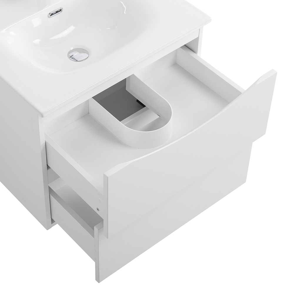 Тумба с раковиной подвесная BelBagno MARINO-CER-N-700-2C-SO-BL-P Bianco Lucido, раковина белая BB-8099-70