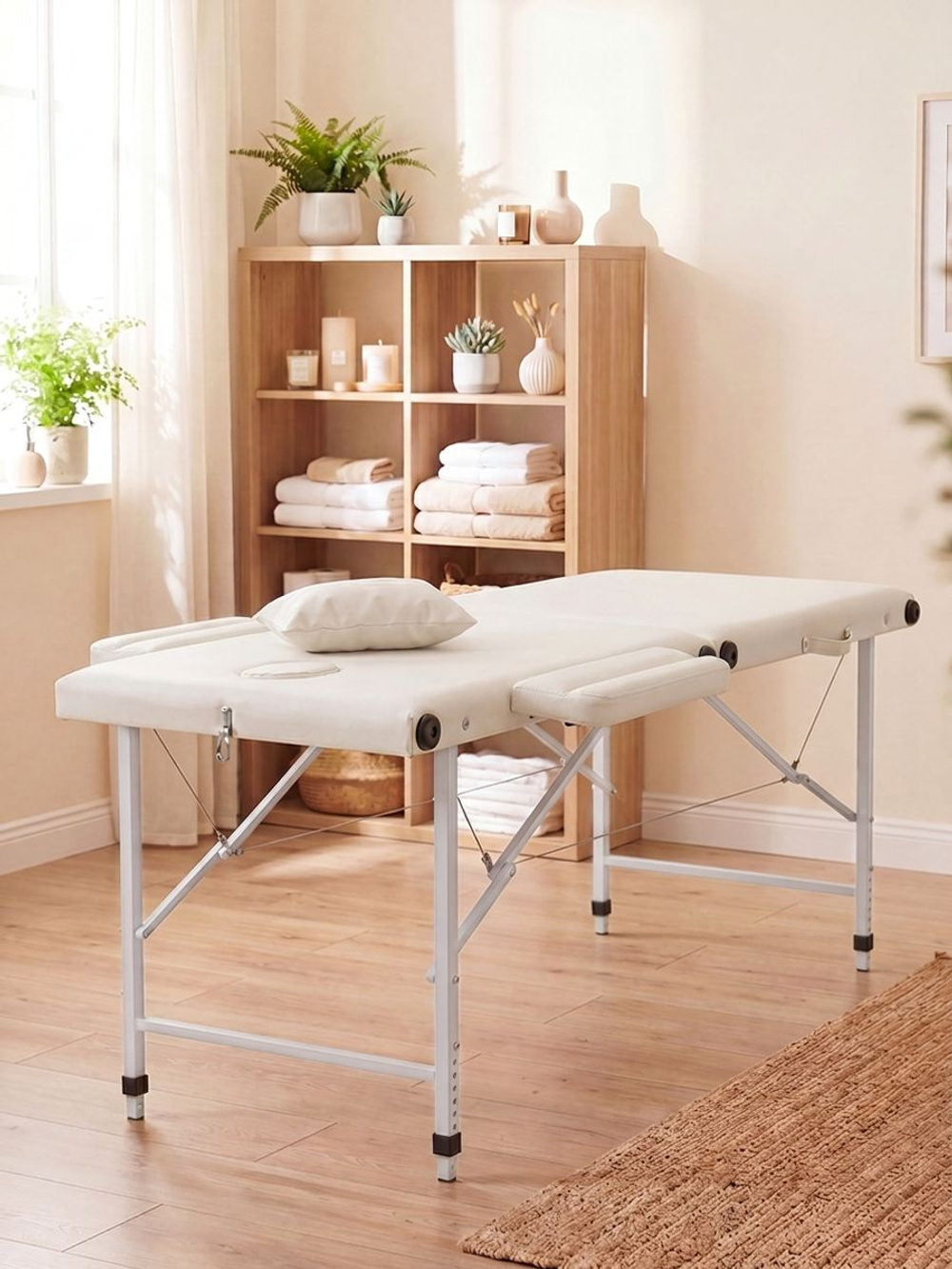 Массажная кушетка, стол складной с регулировкой высоты Massagecomplekt, 180*60, c подлокотниками