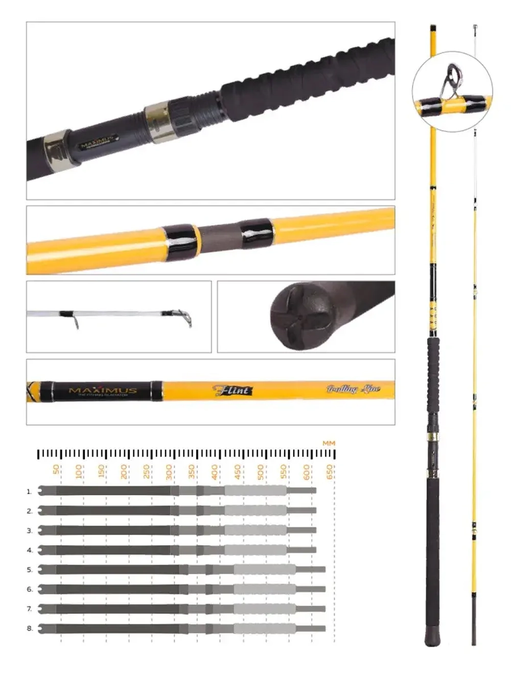 Удилище троллинговое Maximus FLINT 702M 2.1m 15-40lb
