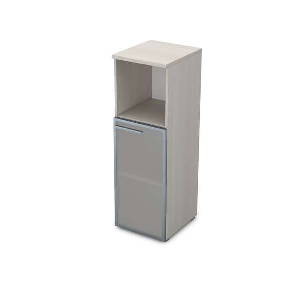 9ПЛД.017.5 Пенал средний со стеклом и нишей (400*450*1245), левый