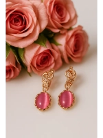 Серьги серебряные с камнем кошачий глаз