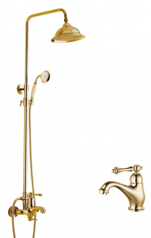 77067-E Душевой релинг с раковиной (ЗОЛОТО)  "GANZER"  (4/1шт)