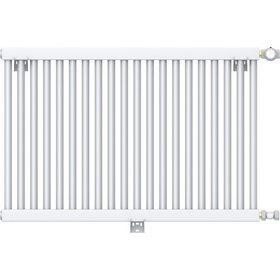 Радиатор трубчатый Rommer RST 1100/08 (8 секций), боковое подключение, 1 трубчатый, белый