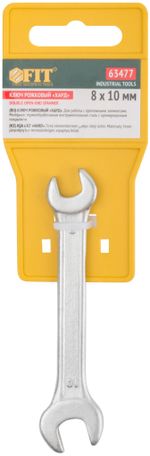 63477 Ключ рожковый "Хард", хромированное покрытие 8х10 мм FIT