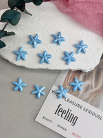 Керамические бусины "Морская звезда", голубой 18 мм, 10 штук