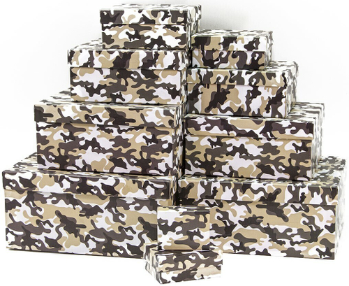 Подарочная коробка Охотничий камуфляж, Бежевый, 11*9*4.7 см № 3