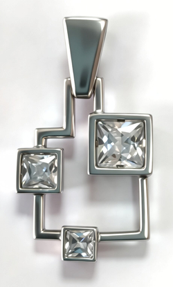 Ювелирная подвеска из серебра 925 пробы с фианитами