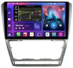 Магнитола для Skoda Octavia A5 2004-2013 (рамка серебро) - FarCar BM005M монитор 10.36" QLED на Android 14, TS10, 4+32Гб, CarPlay, 4G SIM-слот