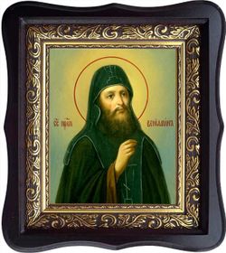 Вениамин Печерский, преподобный затворник. Икона на холсте.