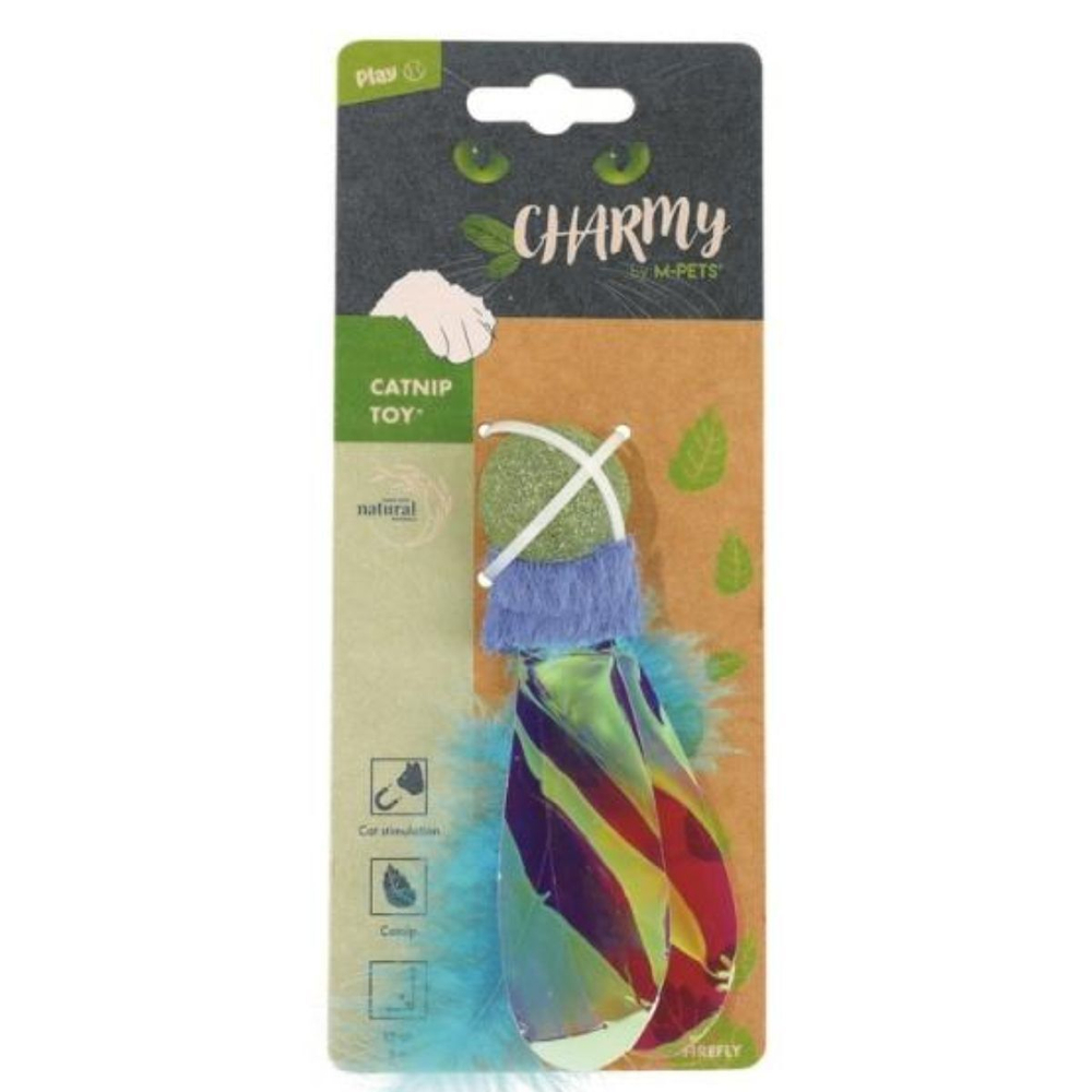 M-PETS Игрушка для кошек с кошачьей мятой CHARMY светлячок, цвет голубой