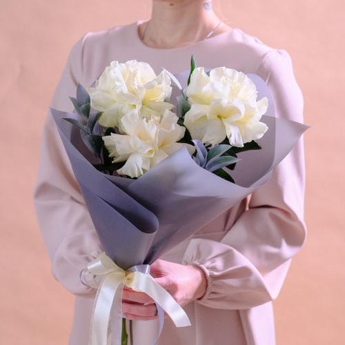Купить Нежный букет белых французских роз #124