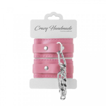 Наручники скругленные розовые, серебро