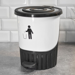 Ведро для мусора 8л с педалью, цвет белый