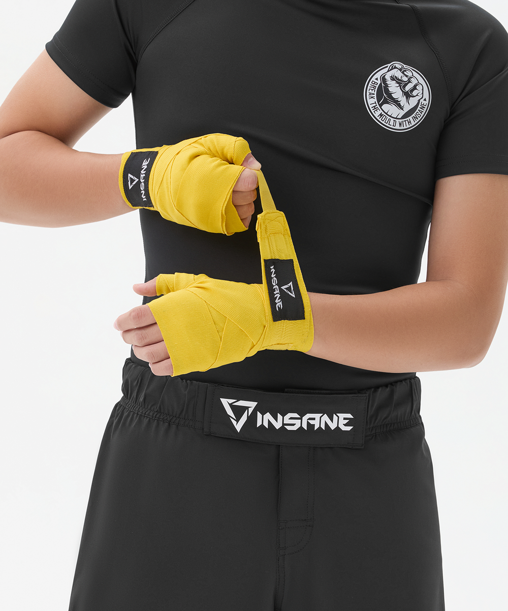 Бинт боксерский FIGHT, хлопок/нейлон, желтый, 2,5 м
