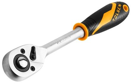 Цена на TOLSEN (TT15120) Трещотка "GRIPro", 1/2", 250 мм, 72 зубца, флажковая с кнопкой