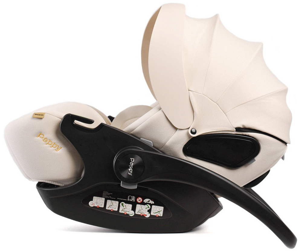 Детская коляска Peppy Toscana 3 в 1 с автокреслом Verona Beige Black черный