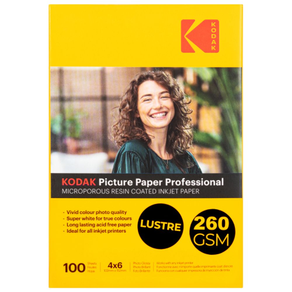 Фотобумага Kodak KPL46260 для струйной печати 4x6 Inkjet Paper Lustre 260 gsm 100 листов | Kodak