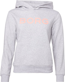 Женская теннисная куртка Bjorn Borg Logo Hoodie - light grey melange
