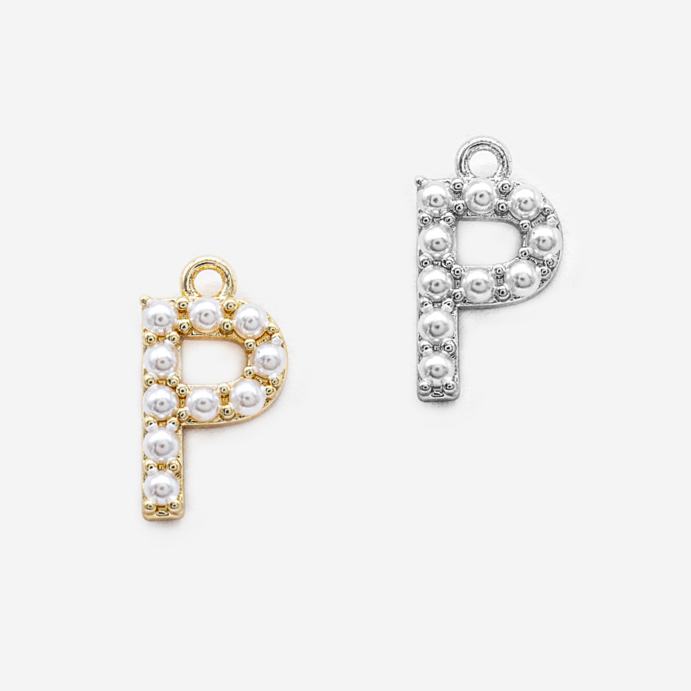 Подвеска с жемчугом в форме буквы "P", 14*7,7мм