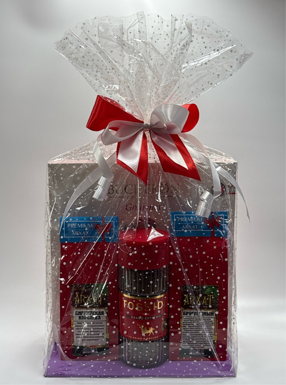 Подарочный набор 2026 нг !конфеты бушерон миндаль\чай архат 100гр\кофе тоссайд