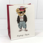 Пакет подарочный 18х23х10см "Стильные мишки" (Микс)