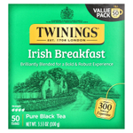 Twinings, Чистый черный чай, ирландский завтрак, 50 чайных пакетиков, 100 г (3,53 унции)