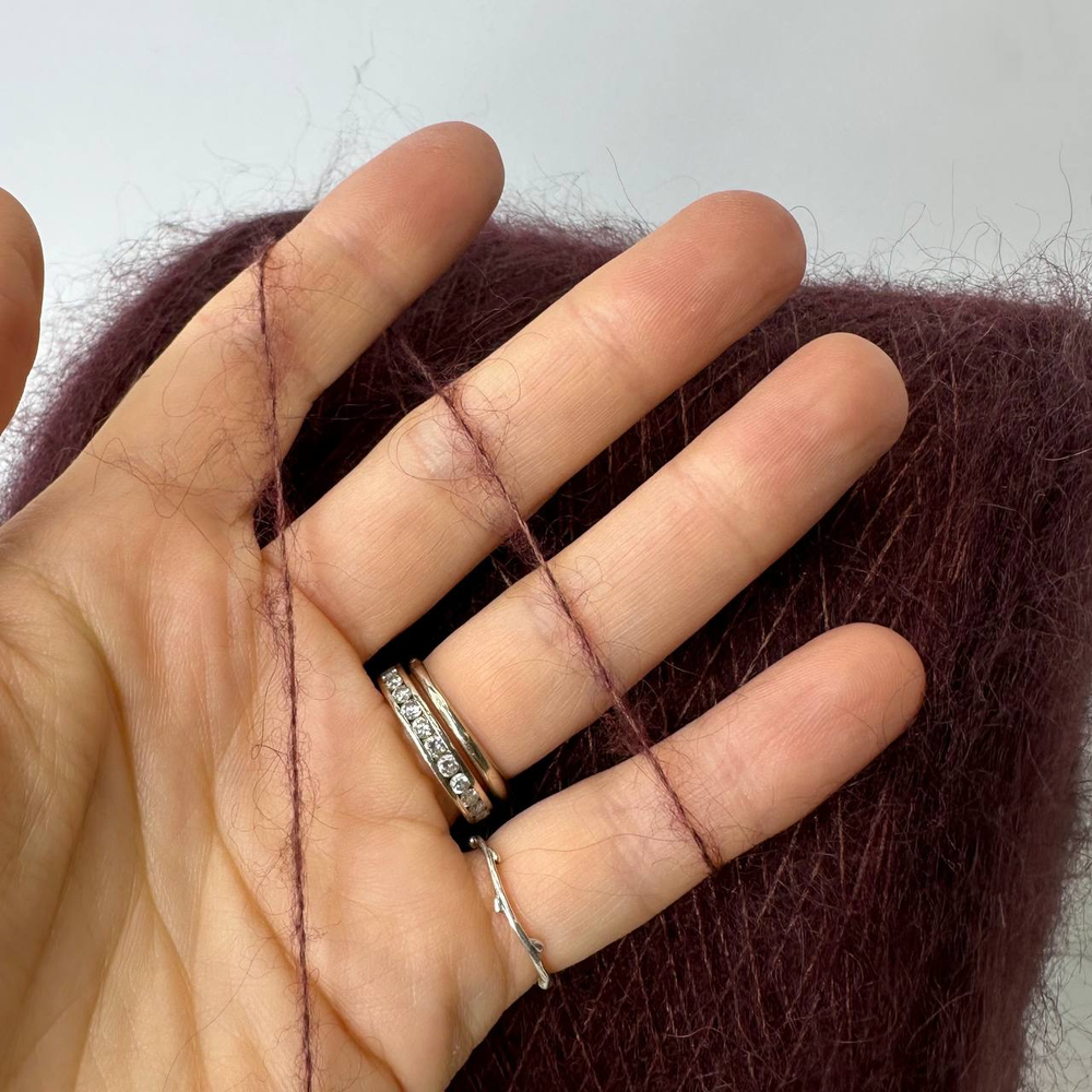 SILKID - Luxury Selection by Ri.Go; 70% кидмохер, 30% шелк; 850м/100гр; col. 640, цвет: бордо; есть мал. бобинка 158гр.S501