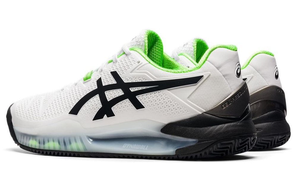 Мужские кроссовки теннисные Asics Gel-Resolution 8 Clay - white/green gecko