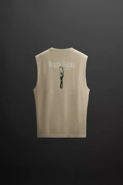 ZARA МАЙКА-БОРЦОВКА ИЗ ВЫСОКОТЕХНОЛОГИЧНОЙ ТКАНИ В СТИЛЕ КОЛОР-БЛОК, ЖЕЛТОВАТО-БЕЛЫЙ